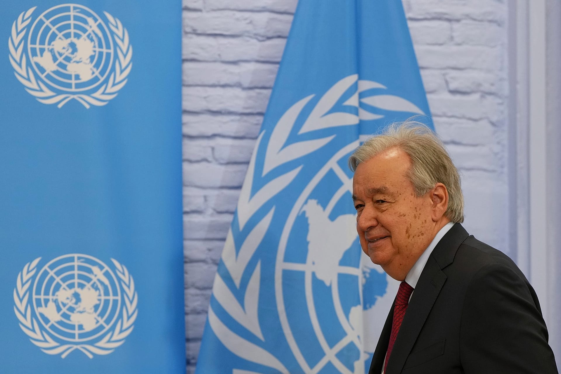 Birleşmiş Milletler Genel Sekreteri Antonio Guterres, Lefkoşa'da bir basın toplantısında, 29 Temmuz 2026.