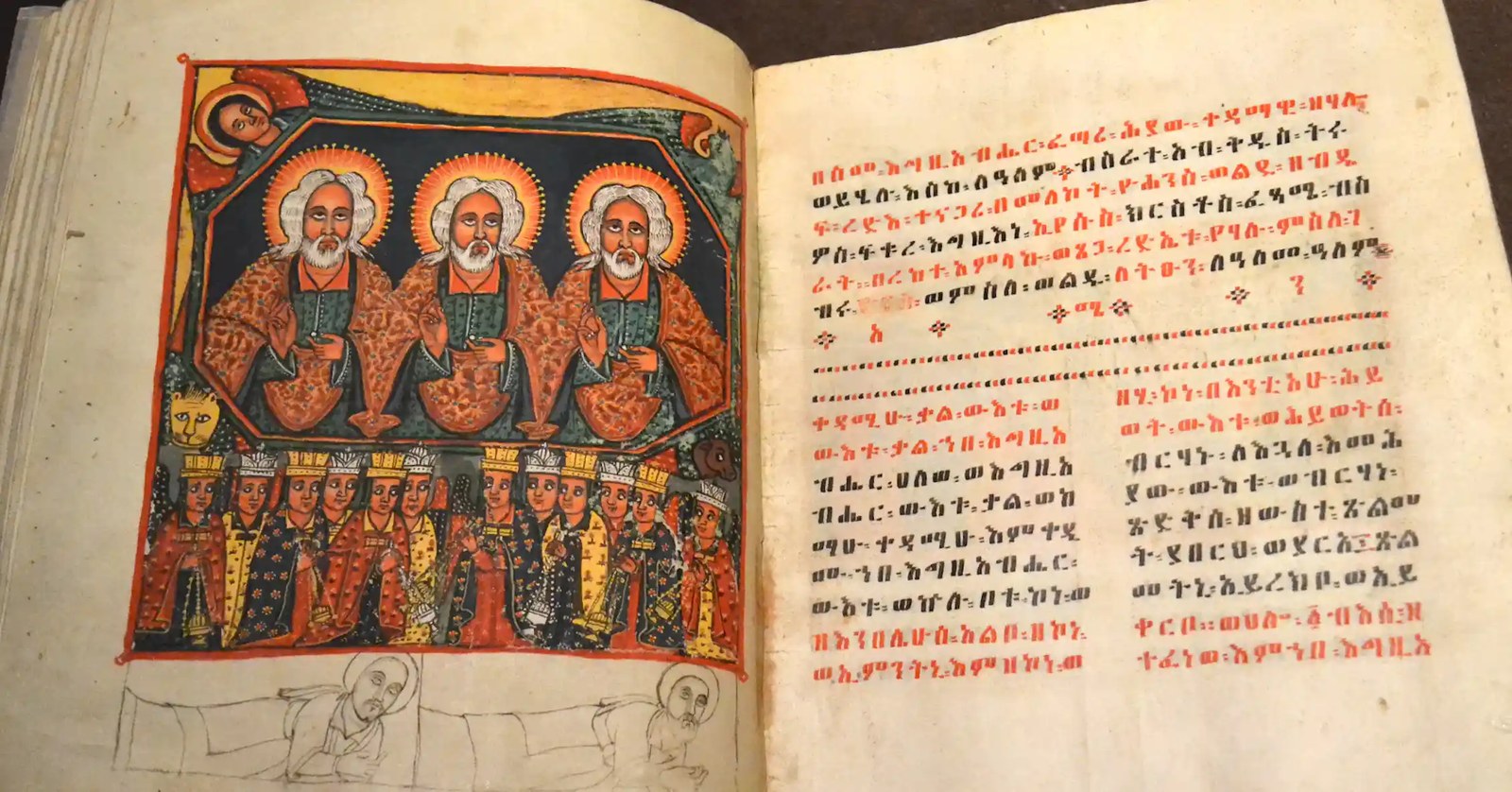 Text and illustrations inside the Gospel