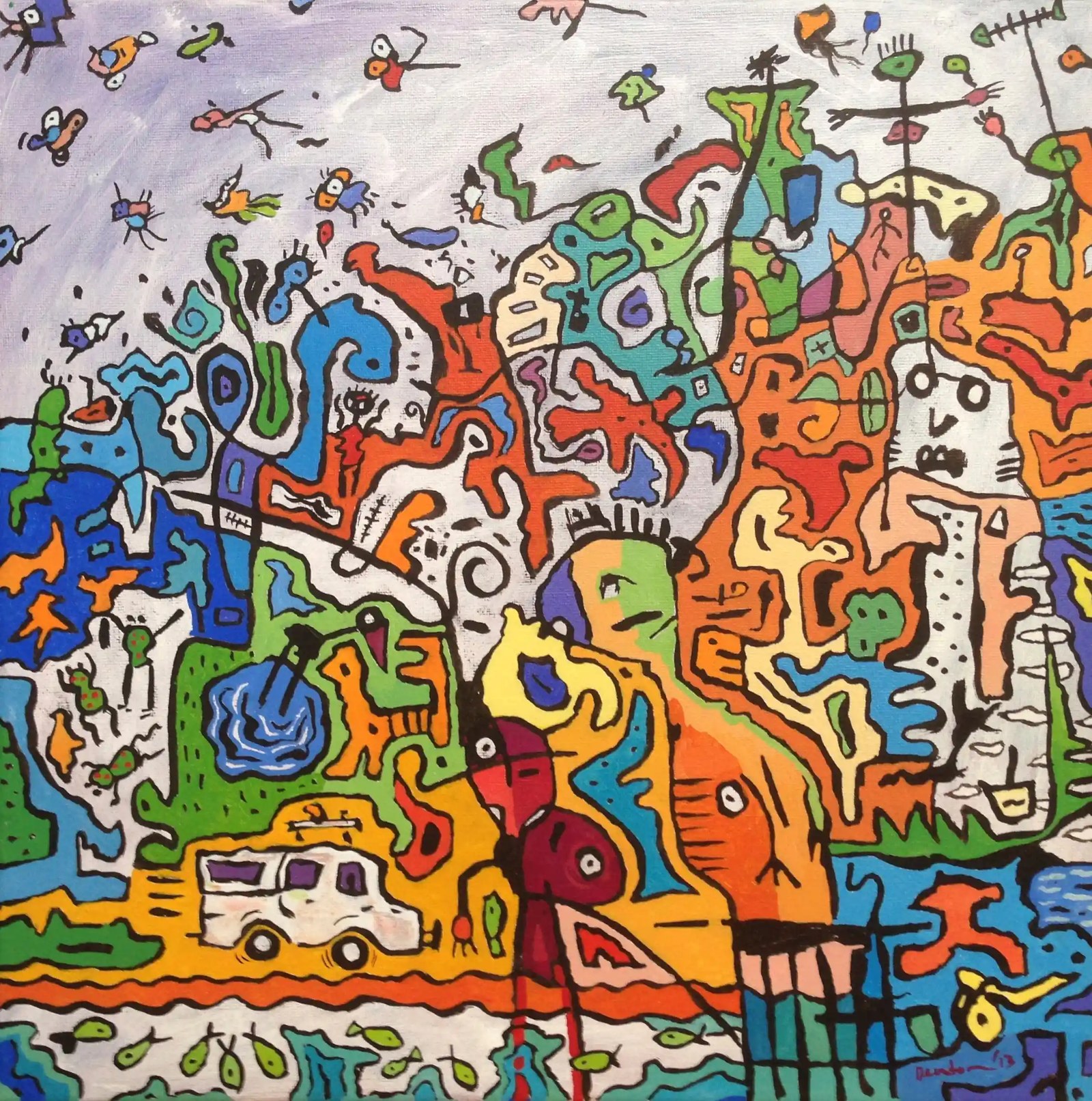 A colourful, intricate artwork