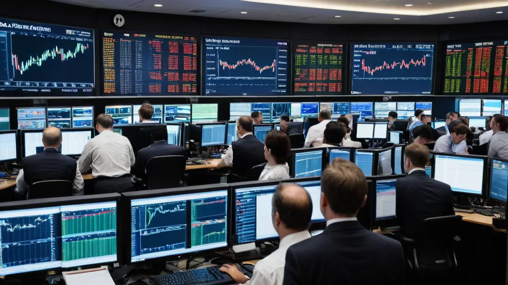 Borsa İşlem Salonu ve Finans Piyasası Seans Ekranları