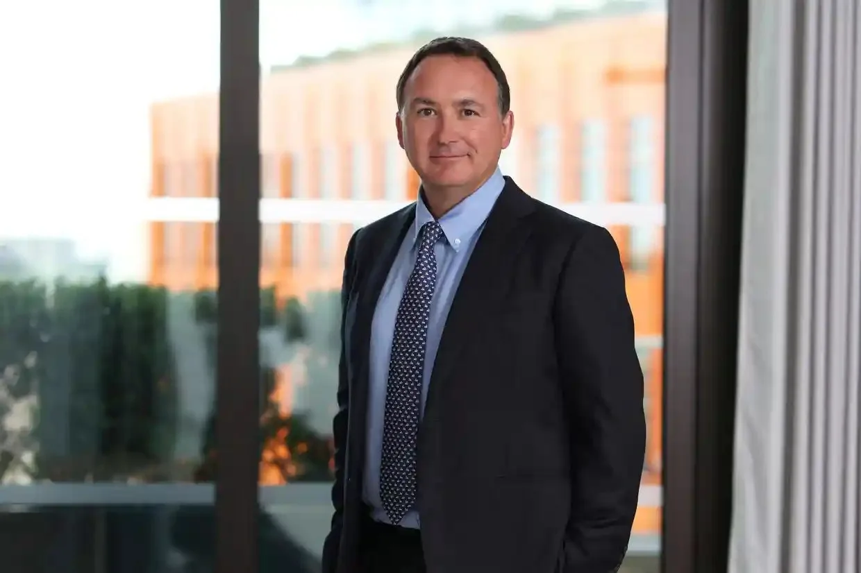 Luke Miels poses at GSK headquarters in London