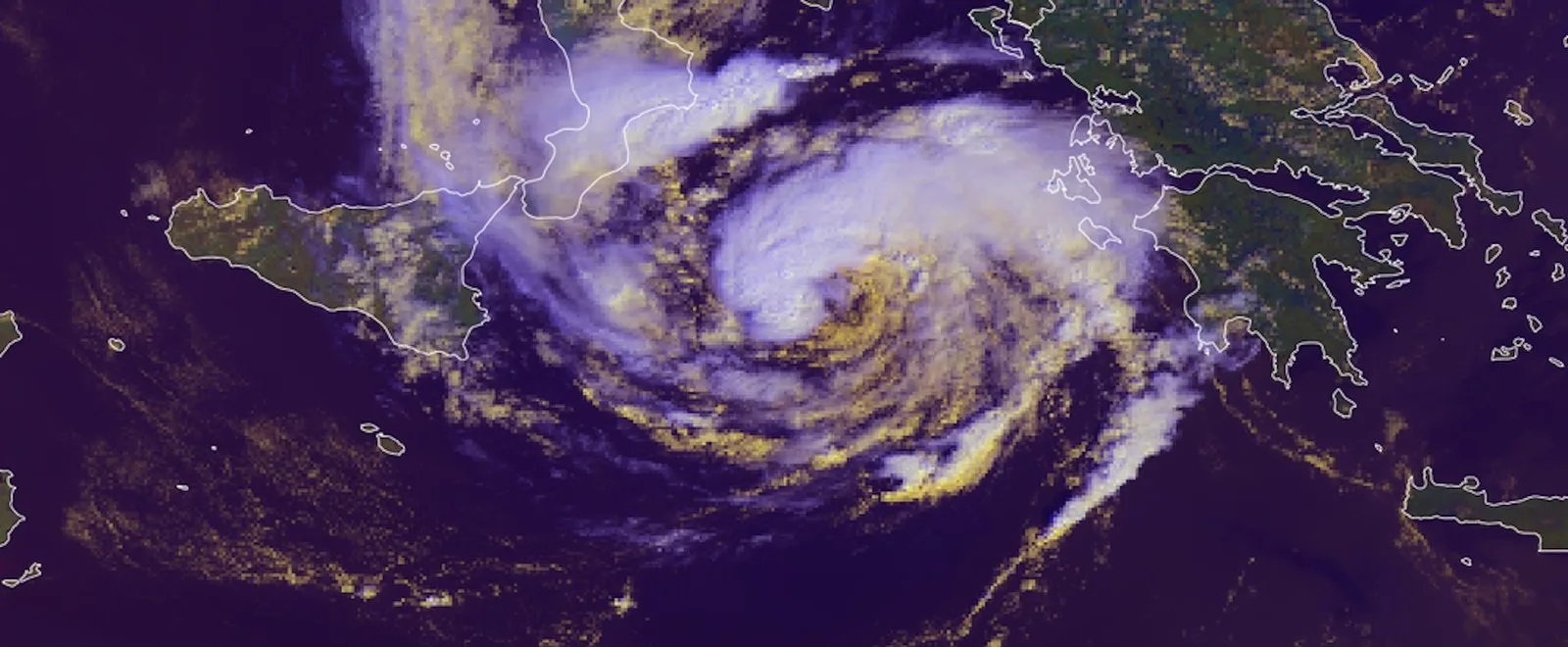 Tropical storm, named ‘Ianos’ by the Hellenic National Meteorological Service, began to form over the Mediterranean Sea on September 14, 2020 off the coast of North Africa. By September 17, the date shown in the image, the centre of the storm had an eye-like structure. Metop-B/Eumetsat, CC BY-SA