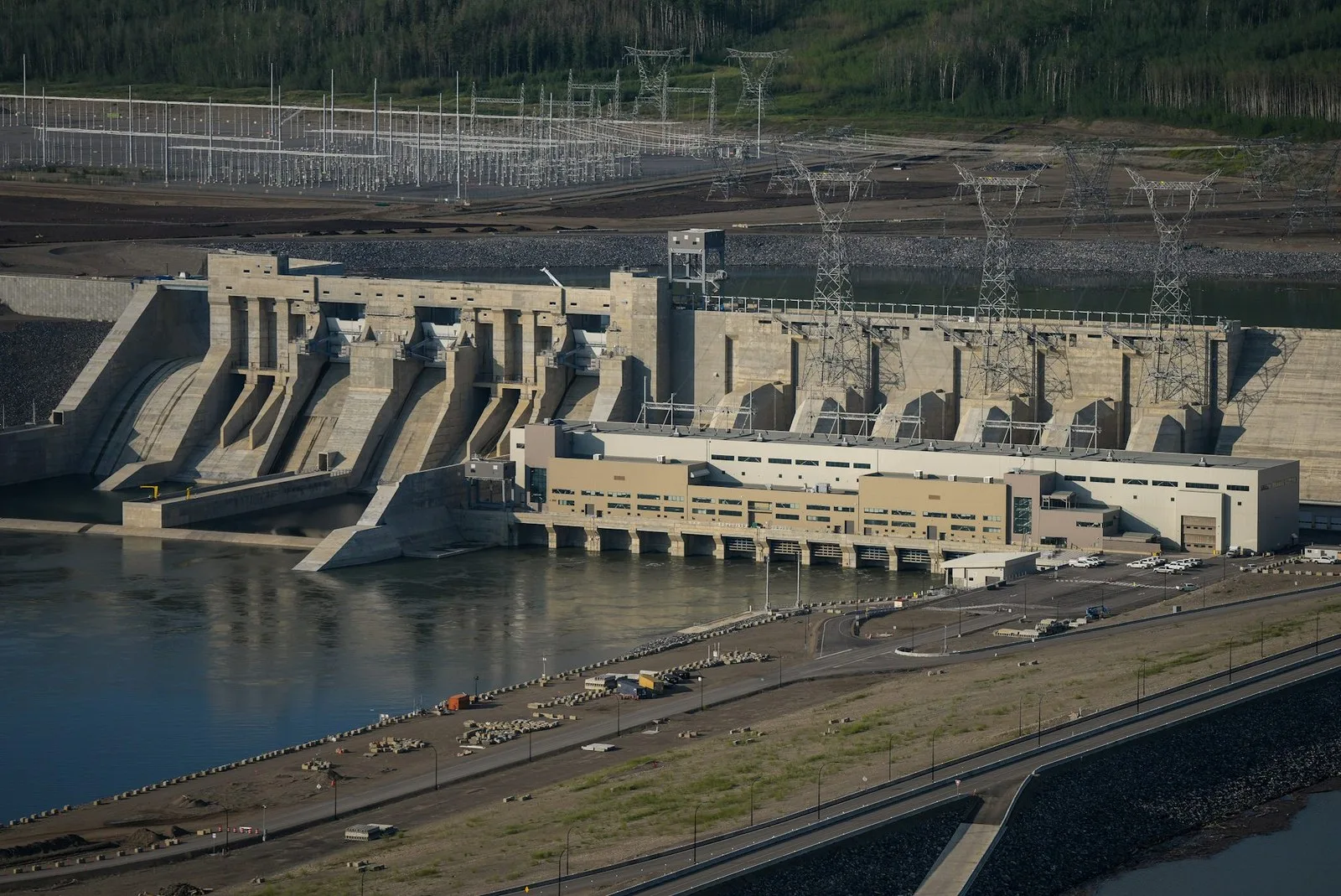 The John Horgan Dam (formerly the Site C Dam) near Fort St. John, B.C., in July 2026. The dam is the latest built along the Peace River. THE CANADIAN PRESS/Darryl Dyck