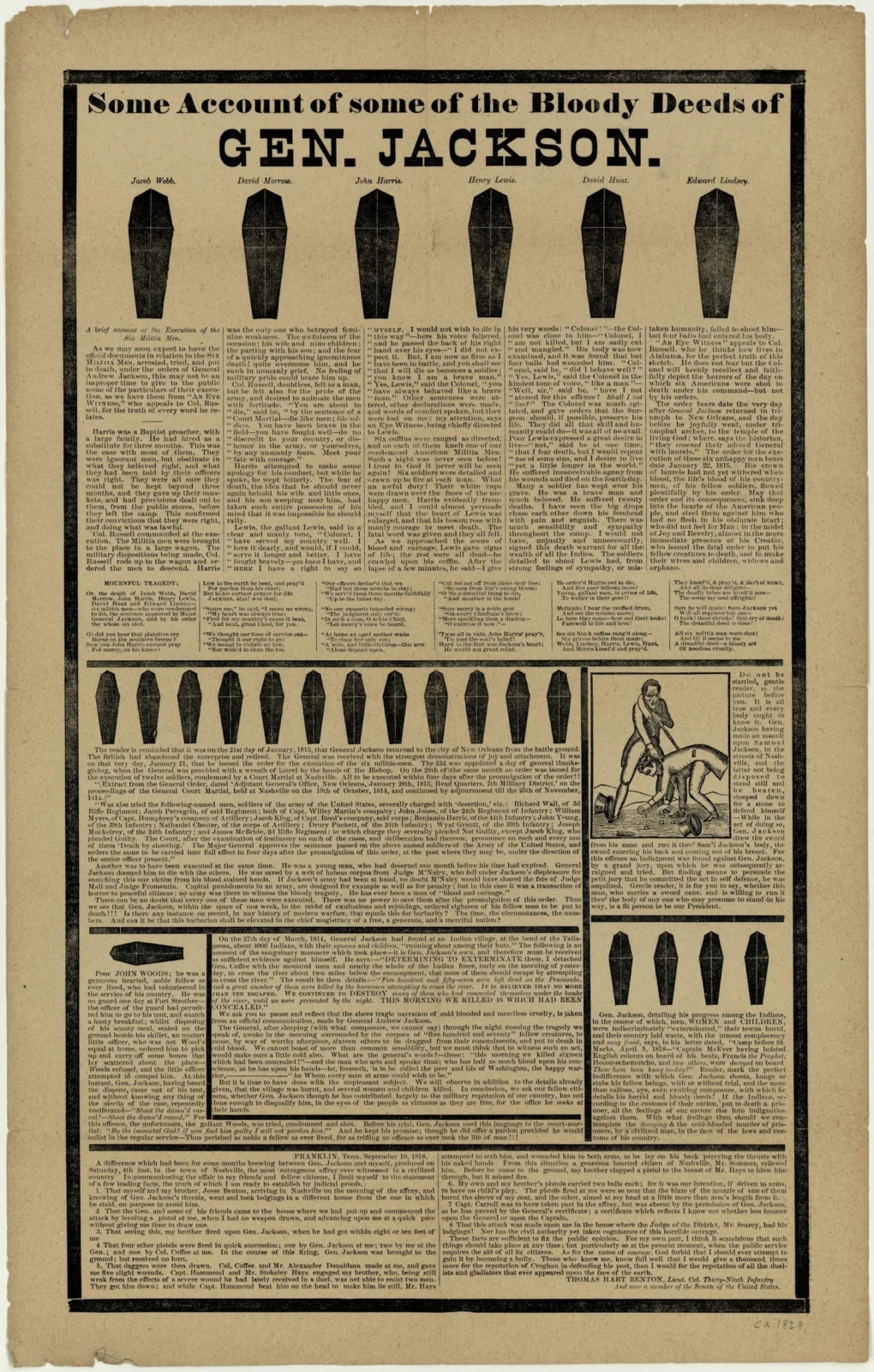 Anti-Andrew Jackson handbills circulated around the 1828 presidential election. University of Pittsburgh/Wikimedia Commons