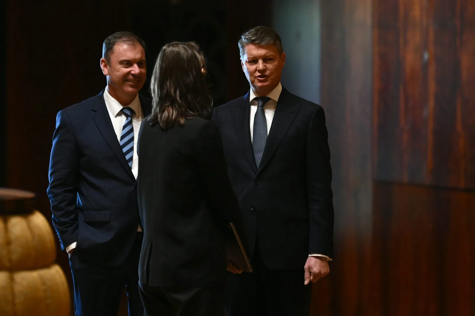 Victorian Treasurer Colin Brooks and Premier Ben Carroll stepped into their roles in August. Joel Carrett/AAP