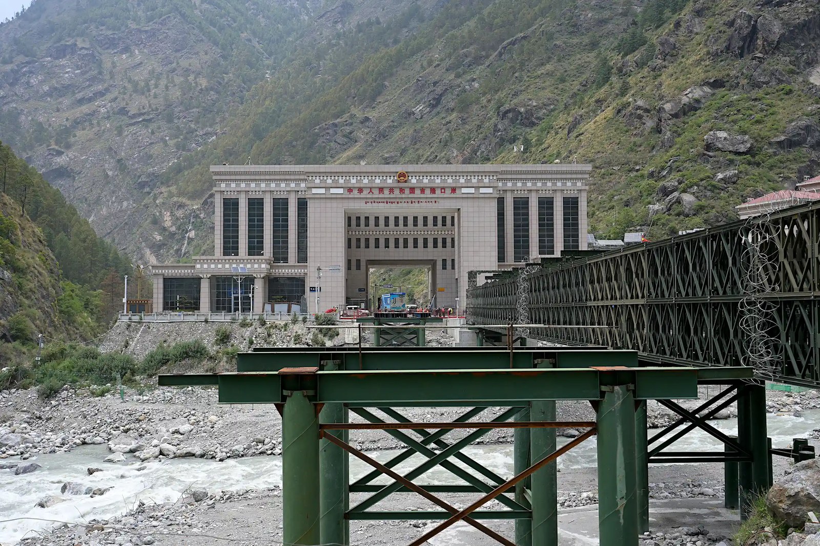 China's immigration and customs building from the Nepal border.