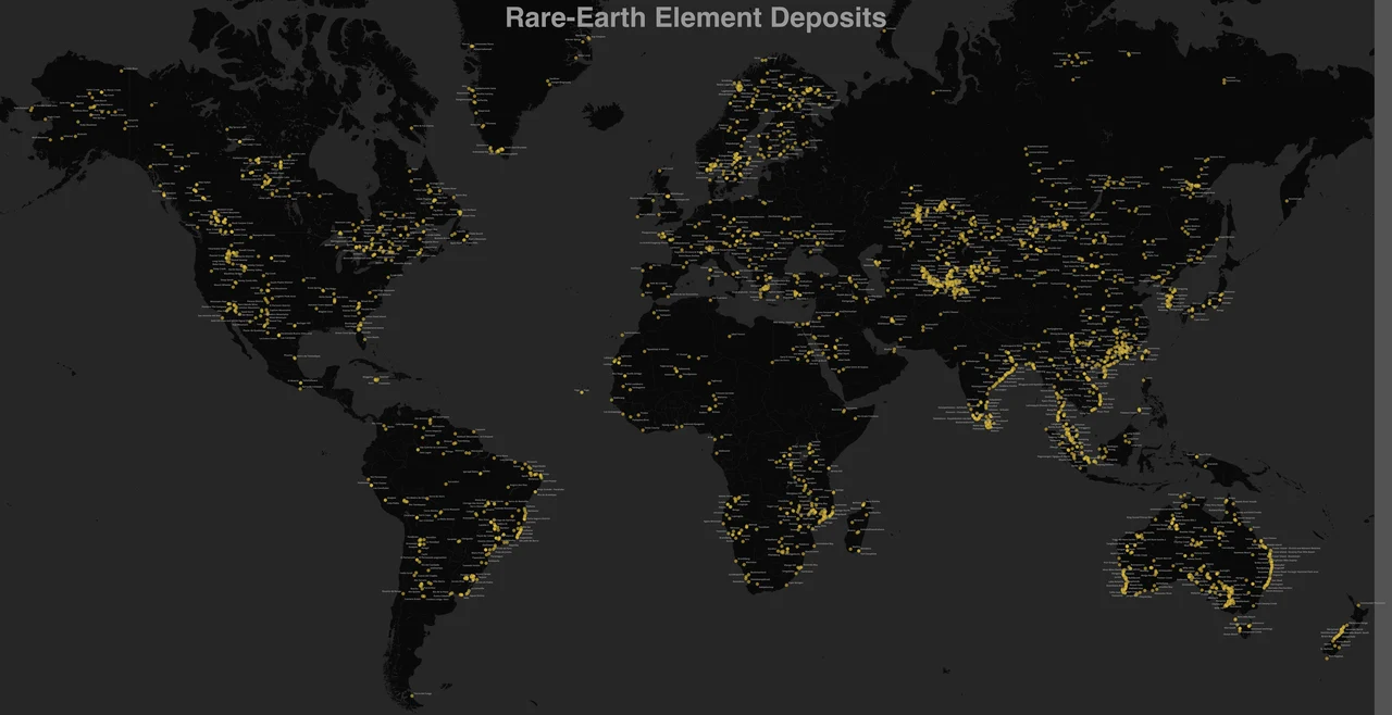 Global rare-earth element deposits
